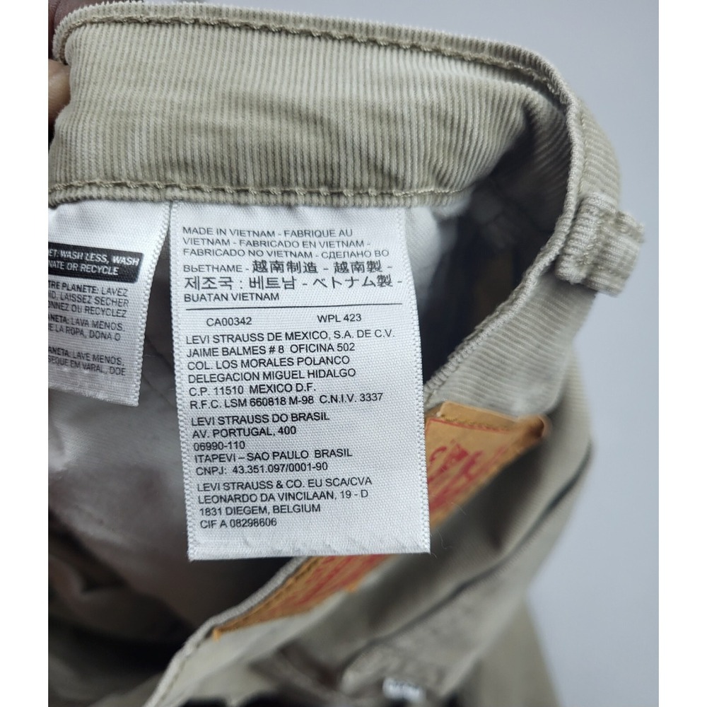 Levi 512 Corduroy Jeans Men 31 32 Brown Stretch Straight Leg Trousers Rockabilly - Picture 7 of 10
